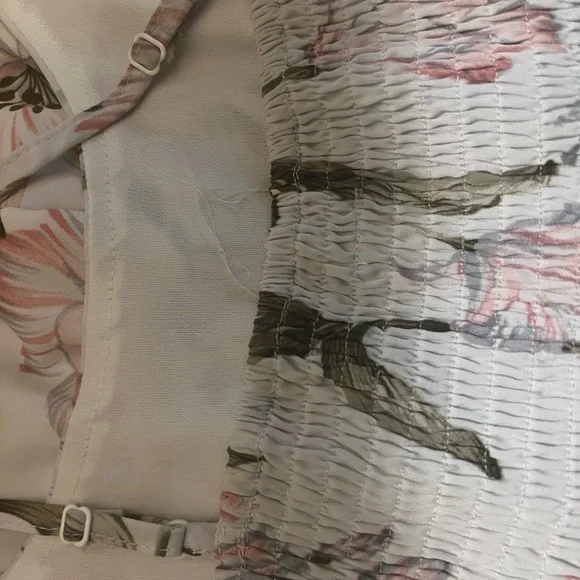 Floral Mini Dress in White and Pink - Picture 7 of 10